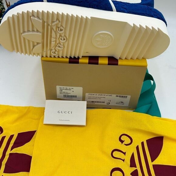 Men’s Gucci X Adidas, slide sandals size 12 made in Italy - Picture 7 of 11